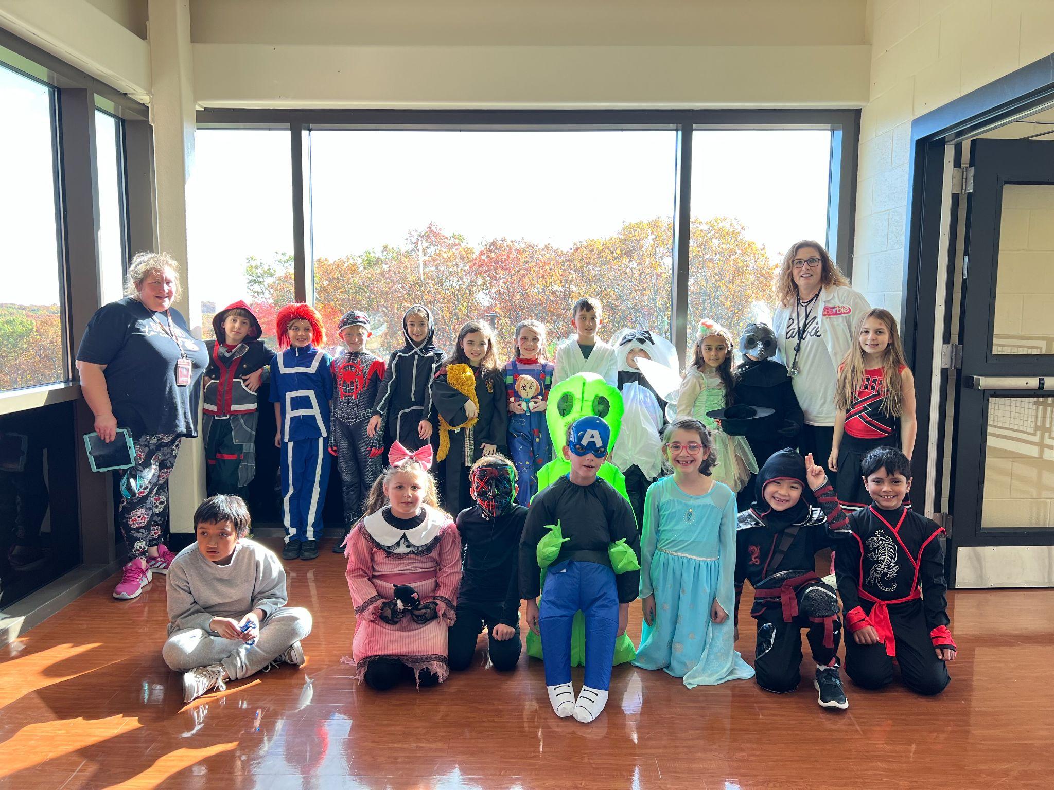 students and teachers dressed up