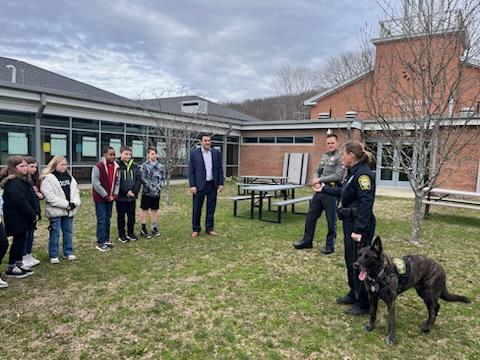 k9 dog visits school